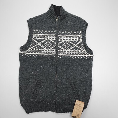 Lost Horizons Sven Lined Vest Handmade In Nepal 100% Wool Thick Warm Stretch
