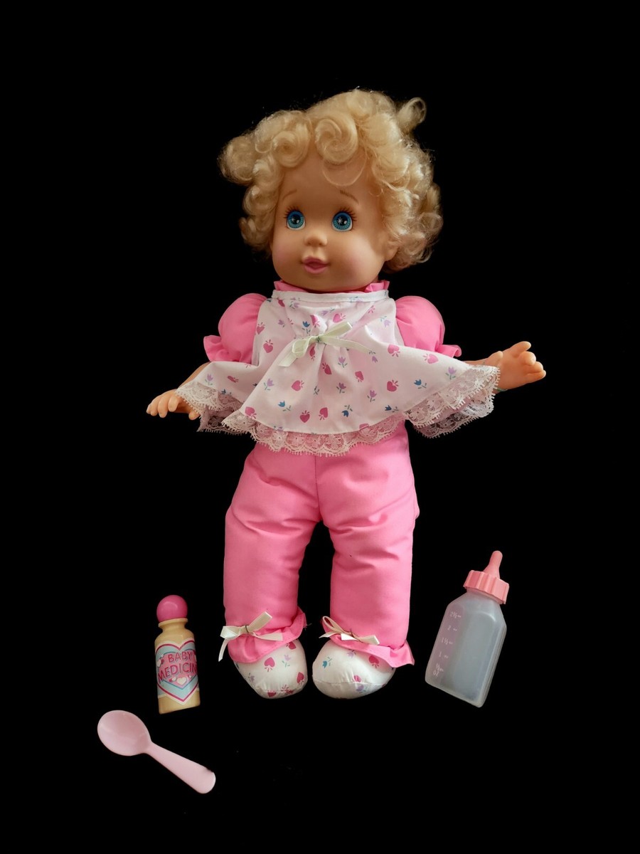 RARE Vtg Tyco 1992 Baby Get Well Doll Talks Lights Up Sick Fever W