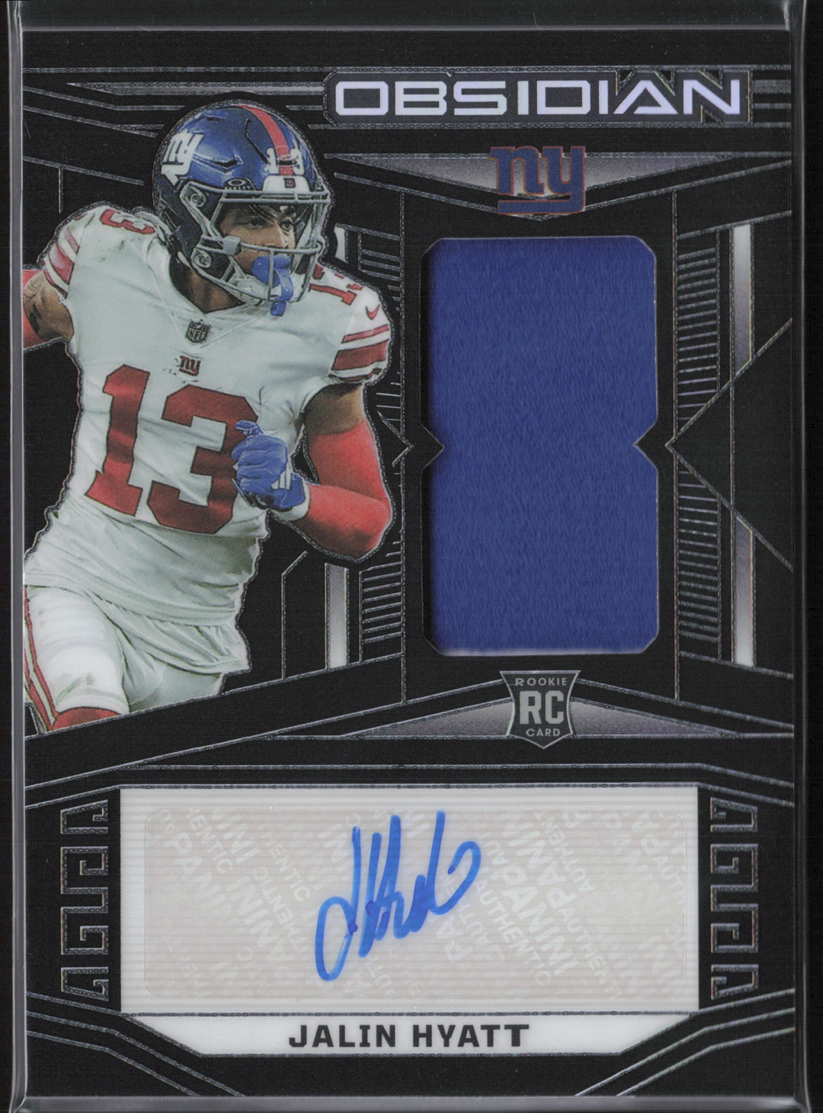 Jalin Hyatt 2023 Panini Obsidian #206 Rookie Jersey Autographs /199