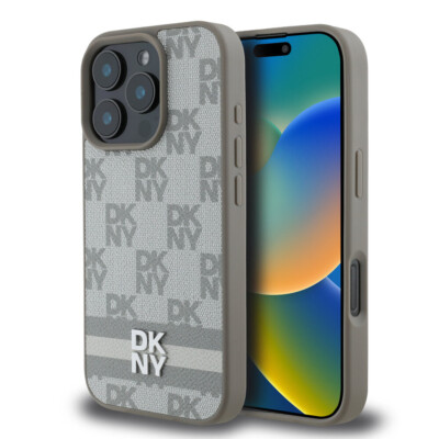 DKNY Hülle iPhone 16 Pro Max Case Cover Checkered Pattern & Printed Stripes