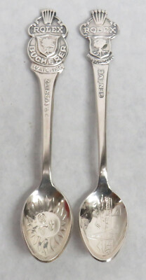 2) VINTAGE ROLEX WATCH DEALERS SPOONS ST MORITZ GENEVE