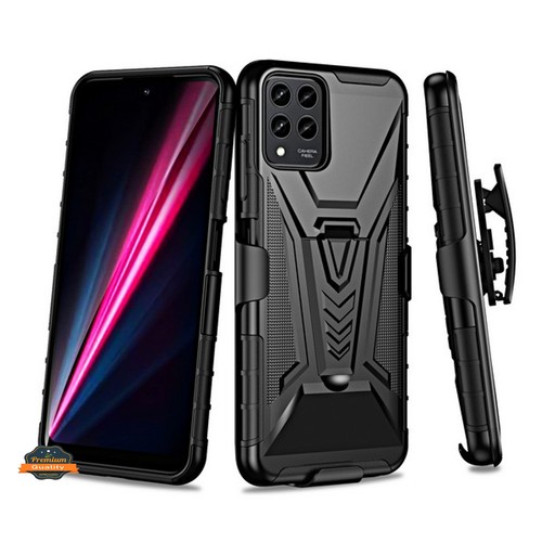 For Samsung Galaxy A14 5G Belt Clip Holster with Kickstand, Hybrid Case Cover - Picture 3 of 45