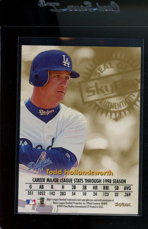 Skybox Premium Autographics Todd Hollandsworth 1999 tinta azul automático #21/50 Foto 2 de 2