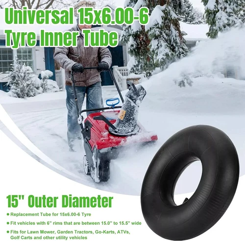 2 Stück 15x6.00-6 Schlauch 15x6-6 für Rasenmäher Traktor TR13 Schwerlast - Bild 3 von 10