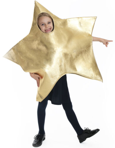 CHILD GOLD STAR NATIVITY CHRISTMAS XMAS FANCY DRESS SCHOOL PLAY UNISEX TABARD - Picture 1 of 6