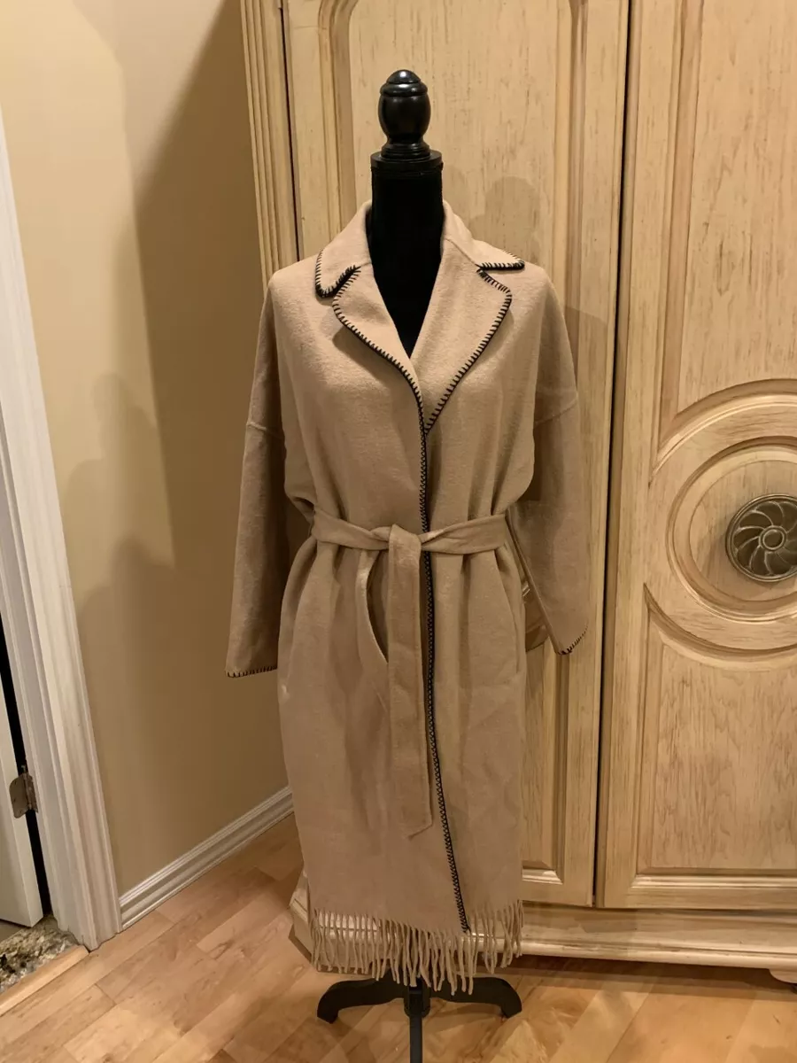Zara wool blend sales coat with belt