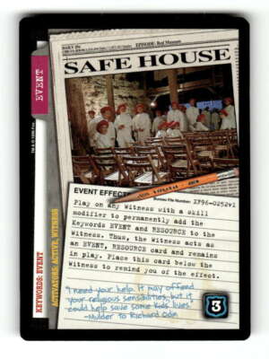 1996 X-files Card Game Safe Houe, Red Museum,  BXCP06