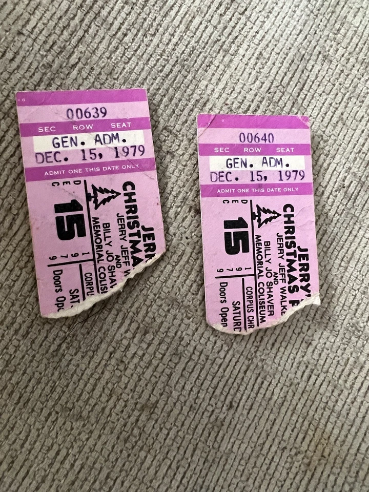 Jerry Jeff Walker Tickets Stubs 1979 Texas - Image 2 of 2