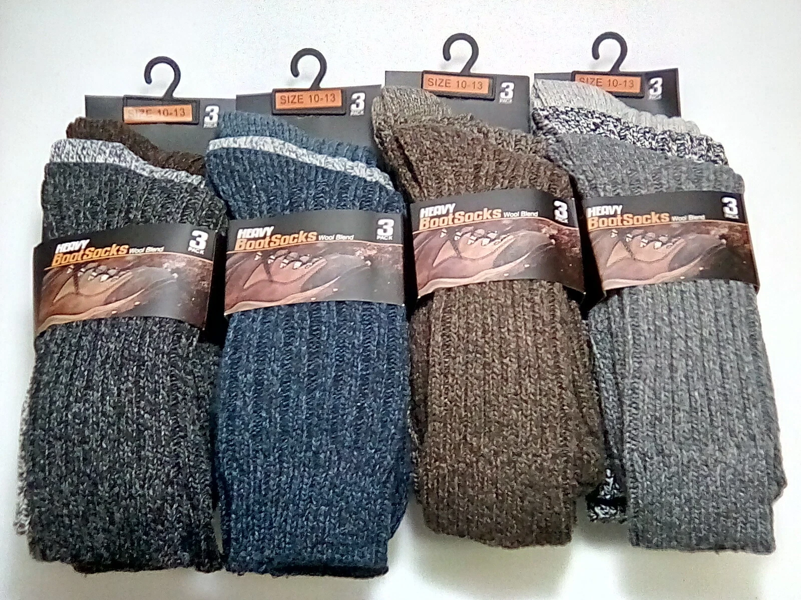 Men's Heavyweight Ragg Wool Boot Socks, Large(10-13), 6 pairs
Opens in a new window or tab