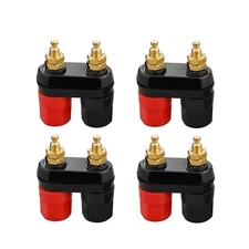 4Pcs Banana Plug Jack Female Socket Gold Plated Terminal Binding Post Dual 4mm