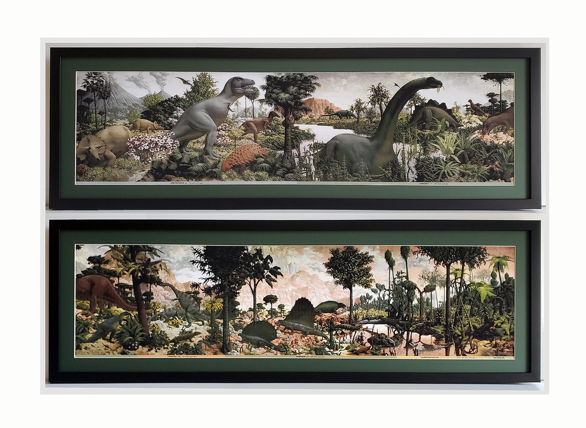 LARGE Age of Reptiles Dinosaur Mural By Zallinger Peabody Museum