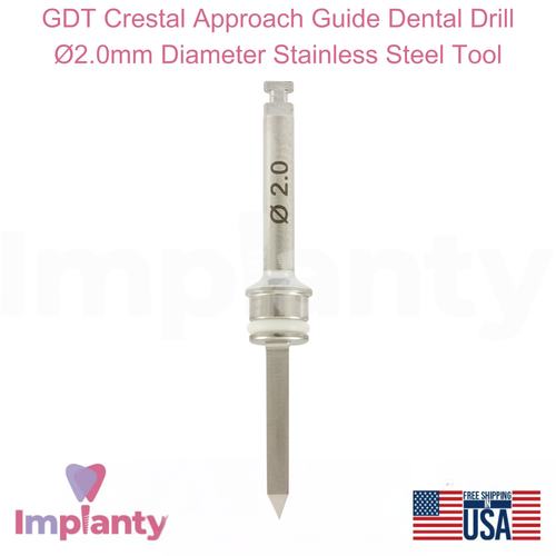 GDT Crestal Approach Guide Dental Drill Ø2.0mm Diameter Stainless Steel Tool - 第 1/4 張圖片