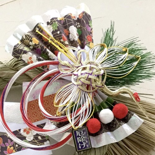 New Year's decorations Shimenawa wreath 睦月 Mutuki 鶴 Crane size 26×21cm 13432 - Picture 3 of 4