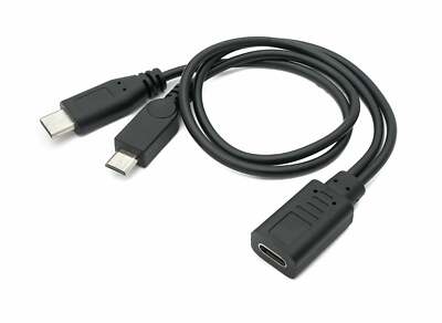 USB 3.1 Kabel 30 cm Typ C & 2.0 Micro B Stecker zu Buchse Adapter in Schwarz