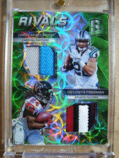 2017 Christian McCaffrey Devonta Freeman Spectra Rivals Dual Patch /15 RC MINT