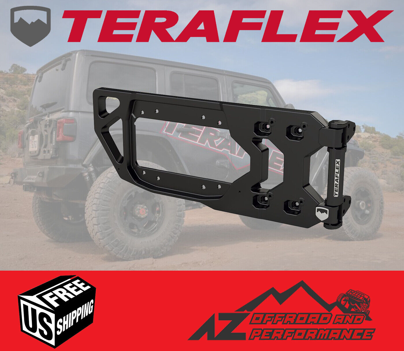 TeraFlex Alpha HD Hinged Spare Tire Carrier For '18-'24 Jeep Wrangler JL / JLU