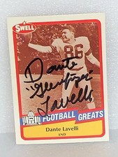 Dante Lavelli - Autographed Signed 1989 Swell Hall of Fame Football Card #82 A03