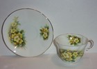 Queen’s English Bone China Rosina Scalloped Cup & Saucer w Gold Trim — photo 2