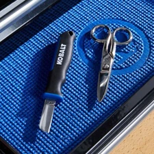 NEW Kobalt Cable Trim-Out 3pc Tool Kit Leather Pouch/Boot Knife/Scissors