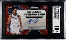 2023-24 Prizm Draft Picks Derek Lively College Penmanship Choice Red Auto SGC 10