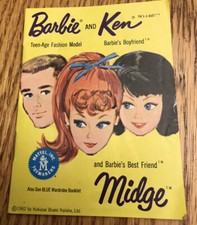 VINTAGE MATTEL BARBIE, KEN MIDGE DOLL YELLOW MINI FASHION BOOKLET 1962, B39