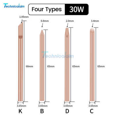 4PCS/set External Heating Soldering Iron Tip B C D K  Replacement Soldering Tips