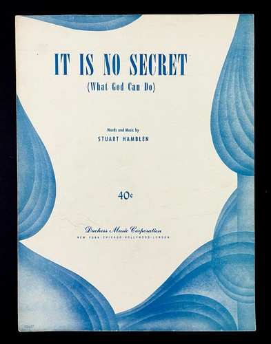 It Is No Secret What God Can Do 1950 Vtg Sheet Music Piano Uke Guitar Hamblen