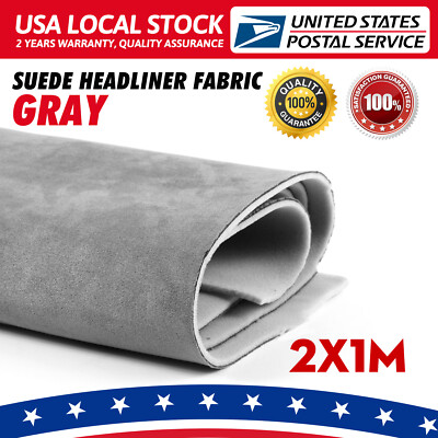 New Headliner Fabric Foam Backed Roof Lining Suede Light Grey 80