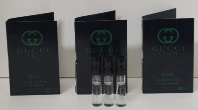 3 Pack | New | GUCCI | GUILTY | BLACK | Eau De Toilette | Pour Homme | 1.5 ml
