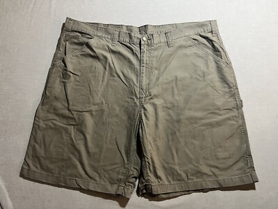 Faded Glory Carpenter Shorts Mens 46 Brown Flat Front Pockets Zip Hammered Loop.