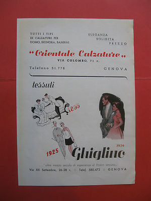 PUBBLICITA advertising Genova GHIGLINO Orientale Calzature Via XX