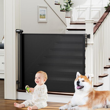 Retractable Baby Dog Gate - 72" Wide, 34" Tall for Indoor Outdoor Use