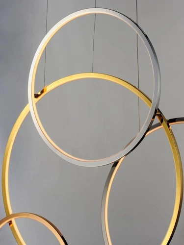 ET2 Union 46 3/4"W 5-Light Multi-Plated LED Island Pendant - Picture 5 of 5