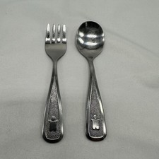 VTG The First Years Deluxe Stainless Infant Toddler Silverware Set Spoon Fork