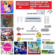Nintendo Wii Console completa Con 2 Controller 2 nunchuk con 1 Gioco Originale