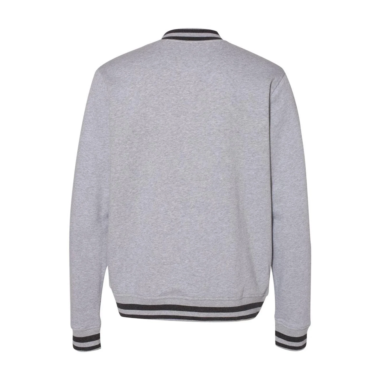 New Champion Mens Lt Gray Snap Up PolyCotton Athletic Wear Varsity Bomber Jacket image 2