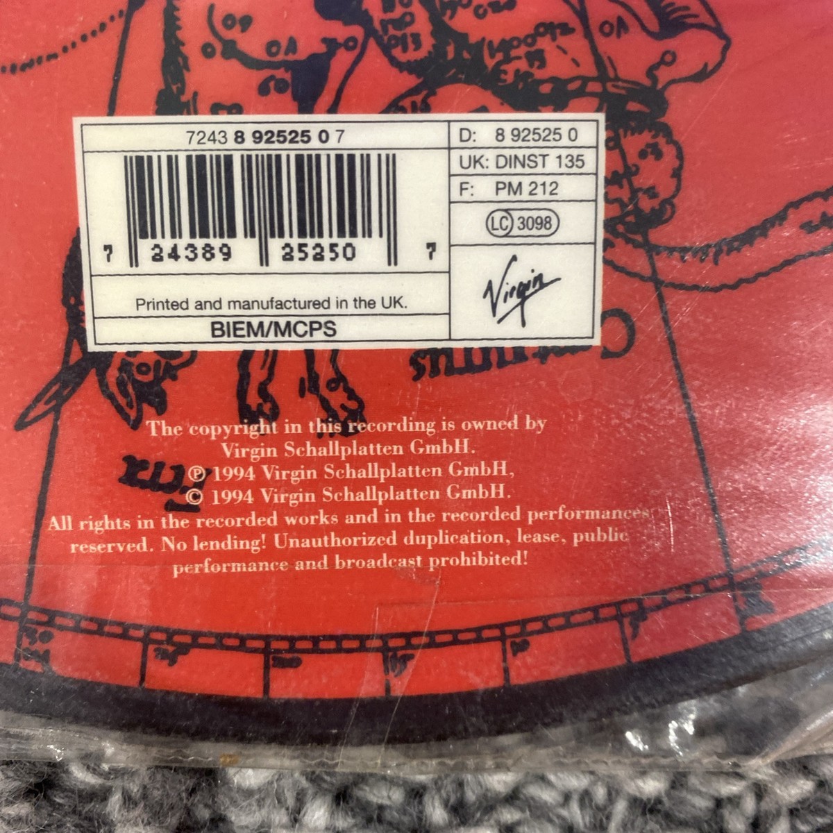 Enigma Lp 12” Picture Disc. Age Of Loneliness 1994 V. G/ Vinyl