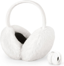 Earmuffs for Women Winter Warm Foldable Ear Muffs Faux Fur Cute Fuzzy Ear Warmer