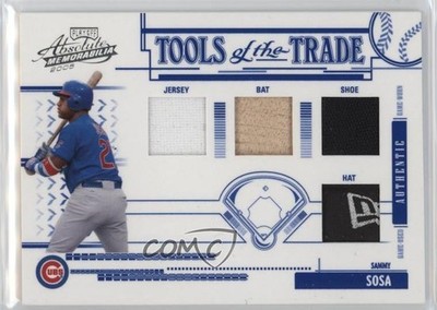 2005 Playoff Absolute Memorabilia Blue Quad Materials 66/150 Sammy Sosa 1kn1