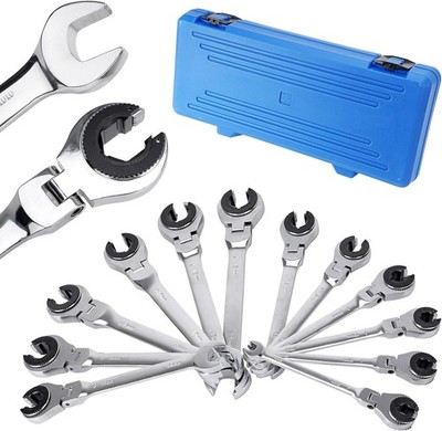 12pc Metric Open Ratcheting Wrench Set AUTOBABA