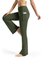 Petite Women's Bootcut Yoga Pants 26" Inseam High Waisted Workout Flare Leggi...