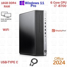 HP G4 Desktop PC i7 8th Gen 16GB RAM 512GB SSD Windows 11 Pro WiFi Office 2024