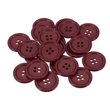 22 Pcs Resin Round Buttons for Craft, 4 Holes Sewing Snaps, Dark Red (30mm)