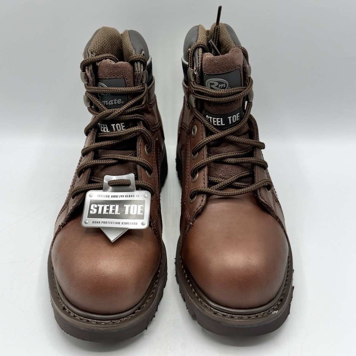 Roadmate Brown Leather Steel Toe Work Boots Men\'s Size 8 SUREWAY 6” brown Mens Steel Toe Work Boots waterproof moc  main image 3