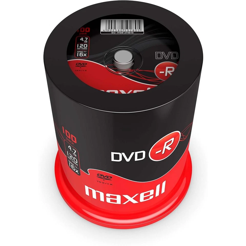 Campana Cake 100x DVD DVD+R 4,7 GB 120 Min 16x Single Layer Maxell Film Musik PC - Bild 2 von 3
