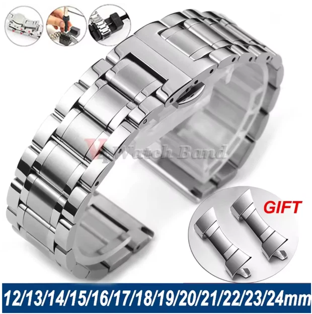 Cinturino 19mm acciaio inox MAGLIA MILANESE per