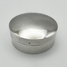 ANTIQUE CIRCULAR BOX STERLING SILVER GEORGE V BIRMINGHAM 1915 LEVI & SALAMAN