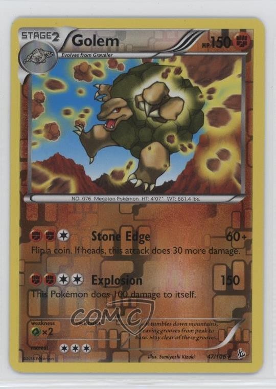 Golem Reverse Foil Pokemon XY Flashfire #47