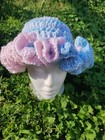 Blue And Pink Handmade Crochet Bucket Hat With Ruffles One Size Fits Most — photo 5