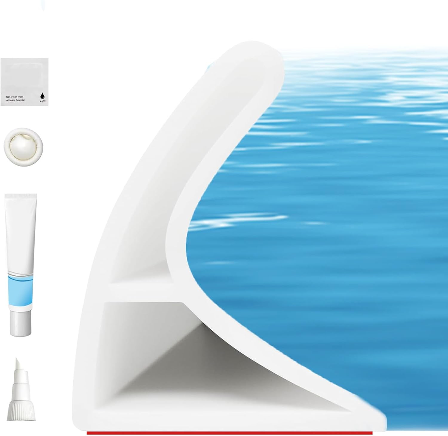 67 Inch Collapsible Shower Threshold Water Dam Splash 67 INCH, White